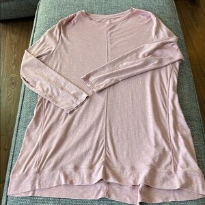 💖 J. Jill XL Mauve 100% Pima Cotton LS Elliptical Hem Tunic w/ Center Seam XL 💖